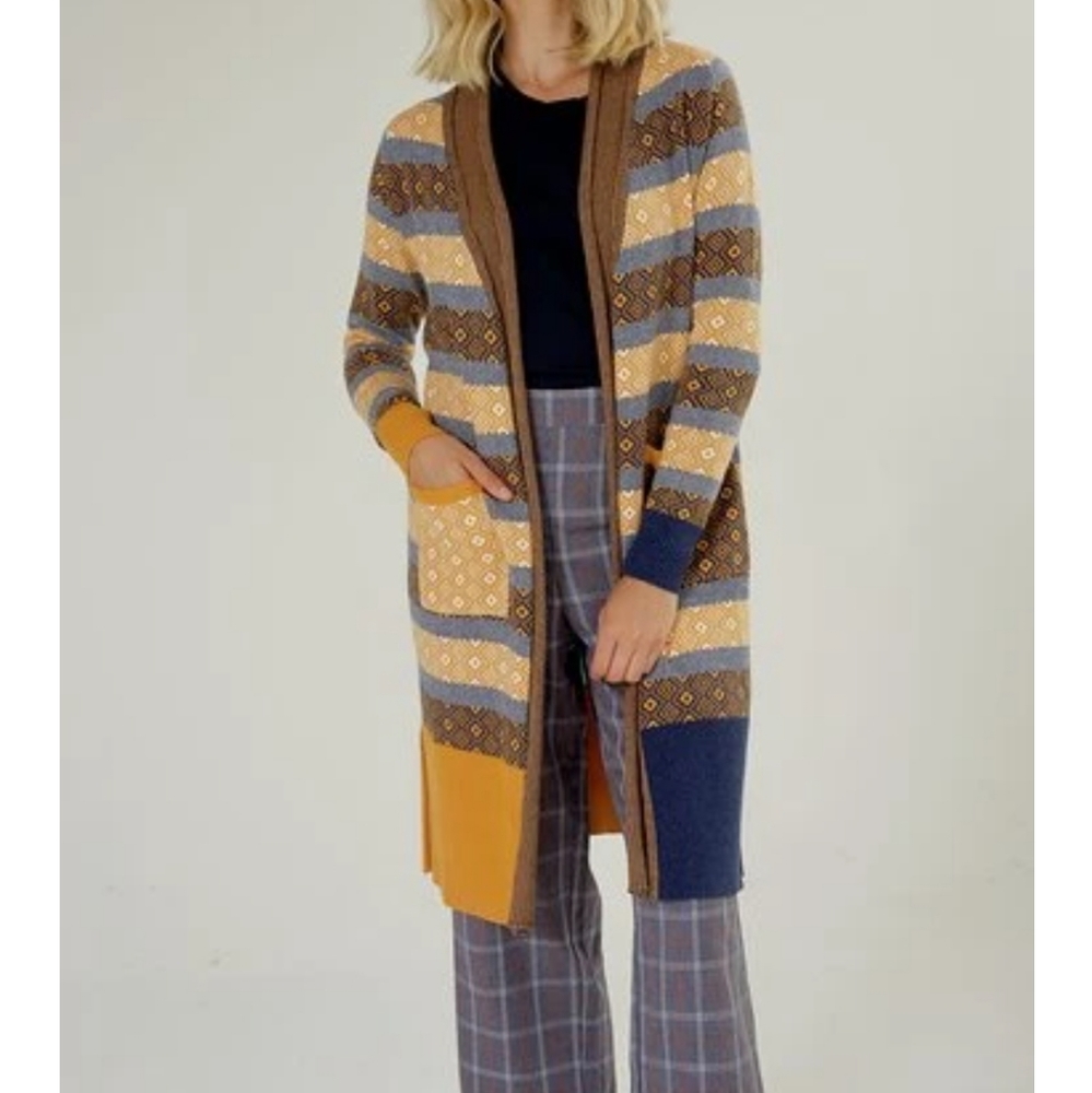 zaket & Plover multi gauge stitch cardigan